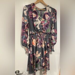 PatBO Grace Floral Mini A-Line Handkerchief Dress